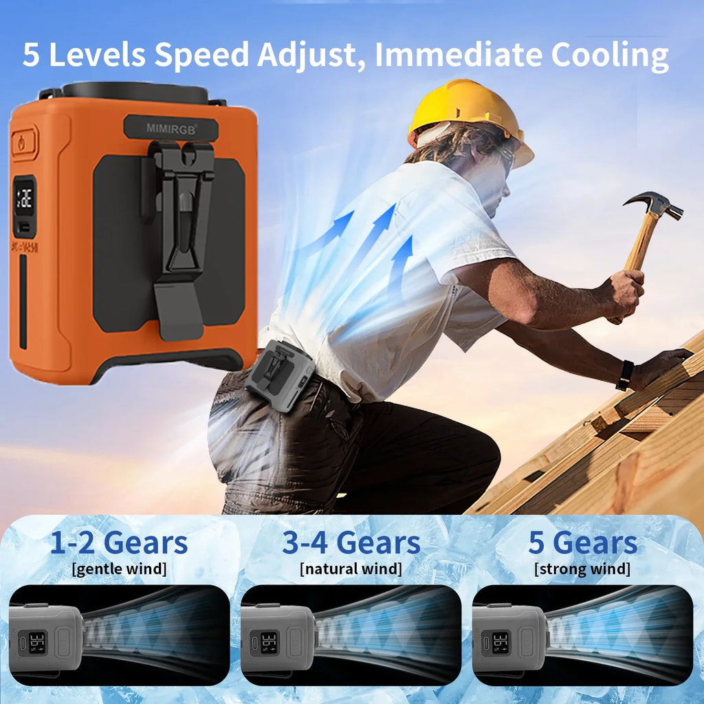 10000mAh Portable Waist Fan Power Bank