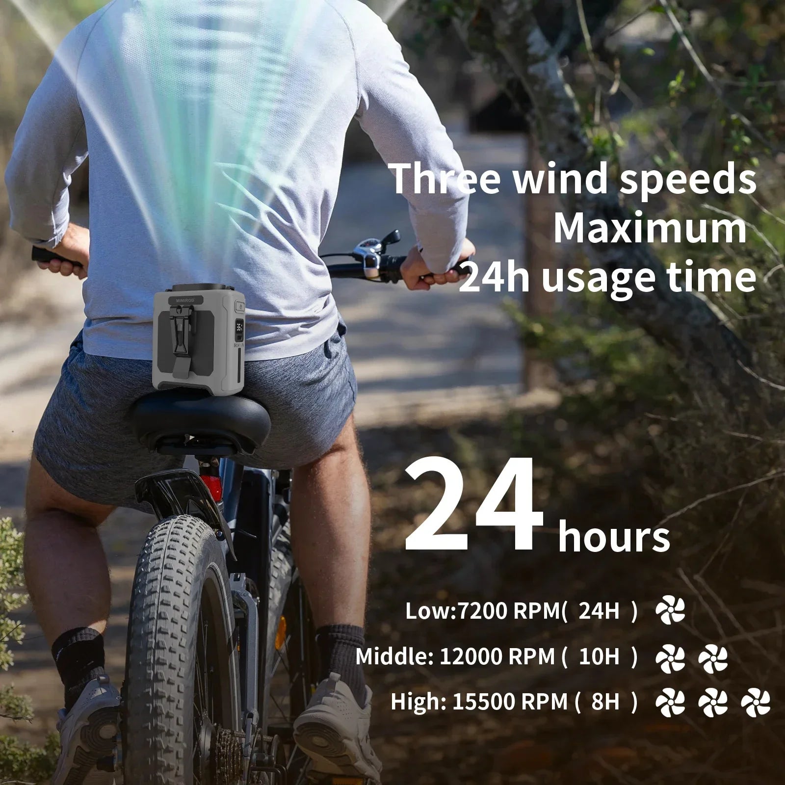10000mAh Portable Waist Fan Power Bank